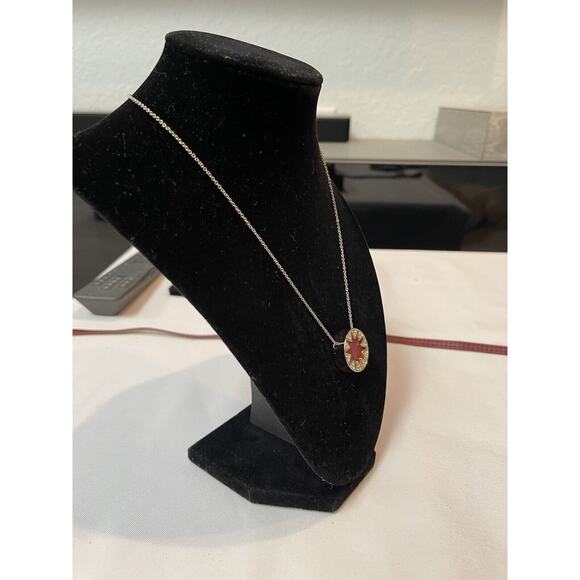 House of Harlow red leather - gold pendant, perfect condition. - Picture 4 of 16